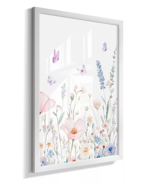 Quadro Infantil Decorativo Quarto Bebê Menina Jardim das Borboletas