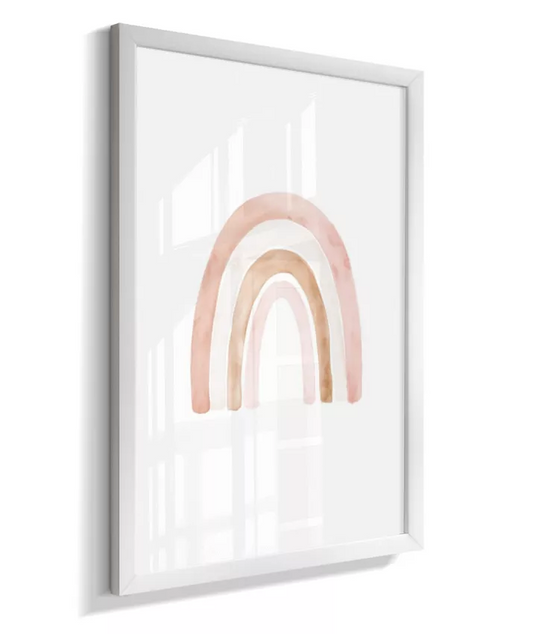 Quadro Infantil Decorativo Arco-Íris Aquarela