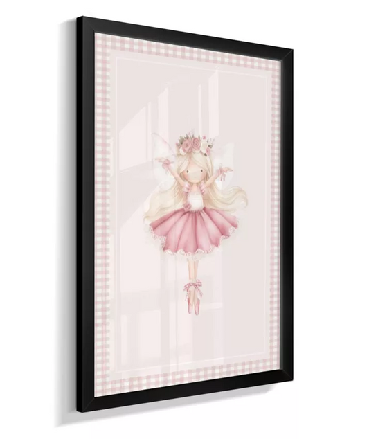 Quadro Infantil Bailarina Camponesa Loira