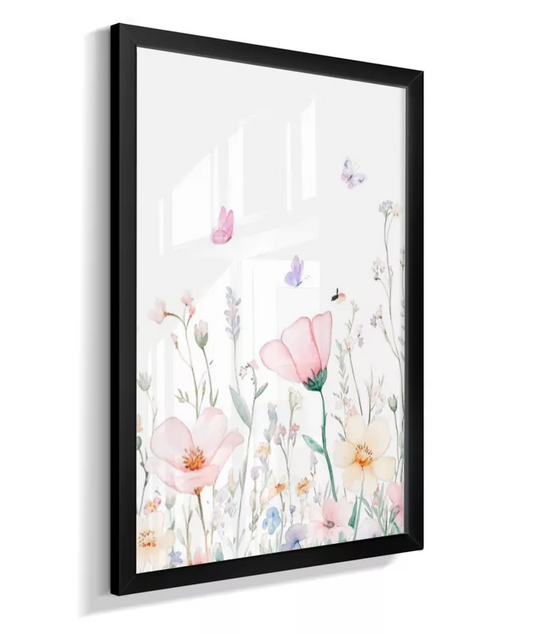 Quadro Infantil Decorativo Quarto Bebê Menina Jardim das Borboletas