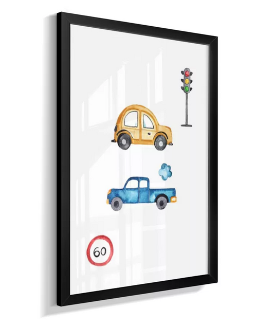 Quadro Infantil Decorativo Carros Quarto Bebê Menino