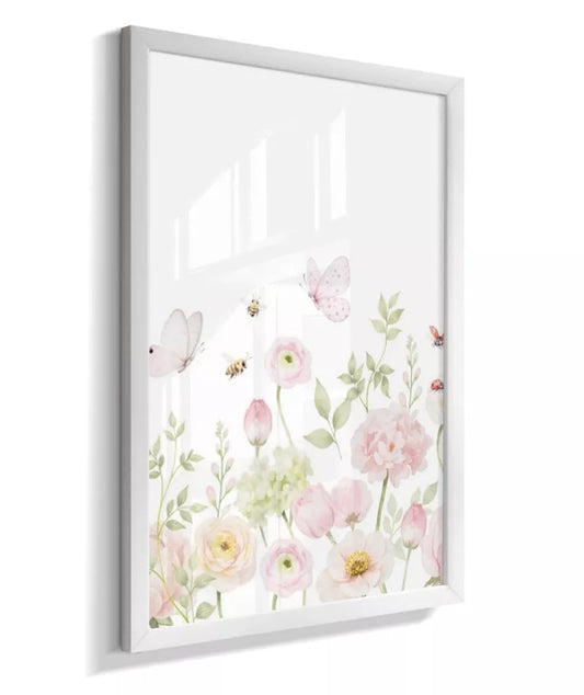 Kit 2 Quadros Decorativos Infantil Quarto Bebê Menina Floral