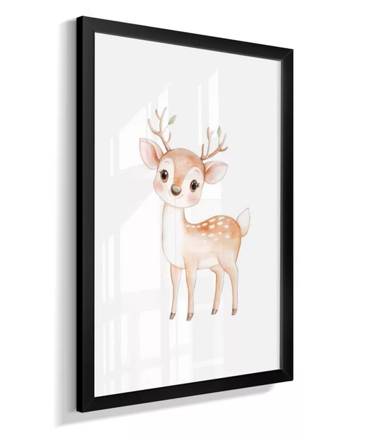 Quadro Infantil Decorativo Quarto Bebê - Cervo Bosque