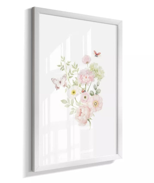 Kit 2 Quadros Decorativos Infantil Quarto Bebê Menina Flores Personalizado Com Nome