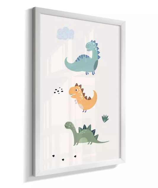 Quadro Quarto Bebê Infantil Dinossauros