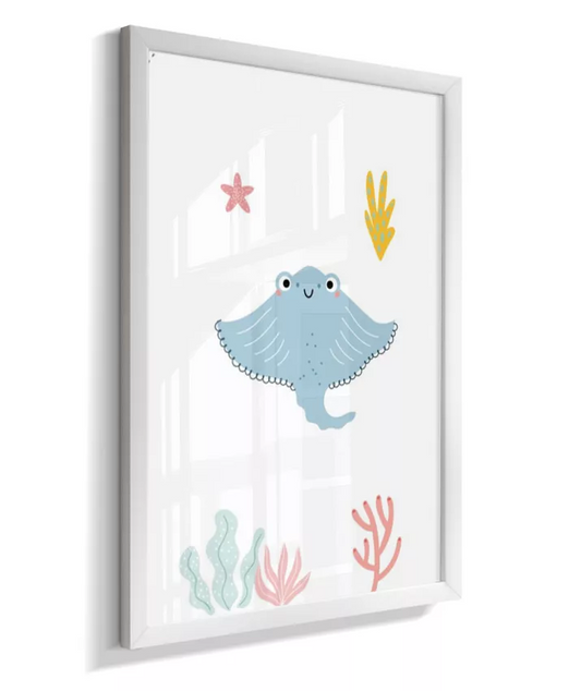 Quadro Quarto Bebê Infantil Polvo Fundo do Mar