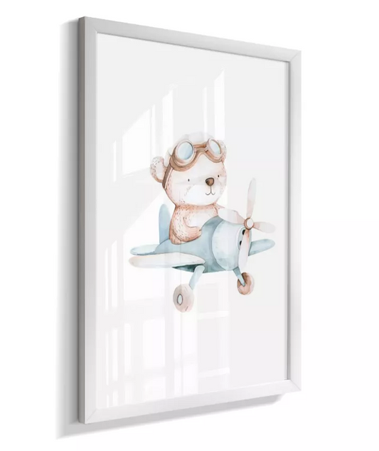 Quadro Infantil Decorativo Ursinho Aviador
