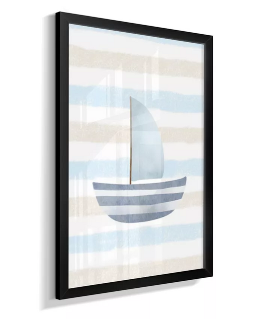 Quadro Infantil Decorativo Quarto Bebê Ursinho Marinheiro Barquinho