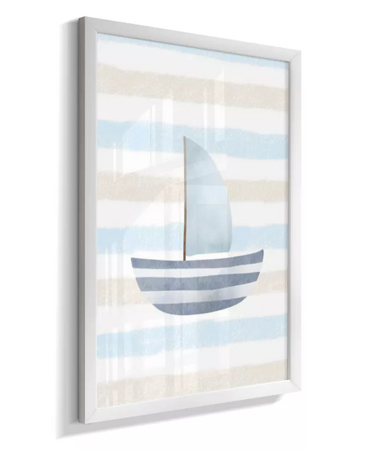 Quadro Infantil Decorativo Quarto Bebê Ursinho Marinheiro Barquinho