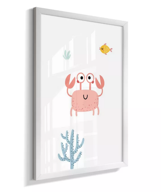 Quadro Quarto Bebê Infantil Polvo Fundo do Mar