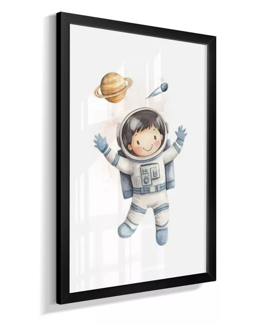 Quadro Infantil Quarto Bebê Menino Astronauta Espaço