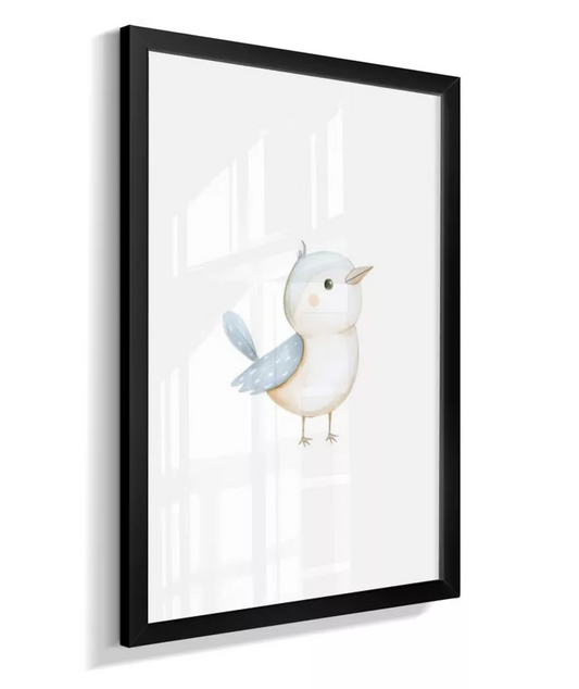 Quadro Infantil Decorativo Passarinho Azul