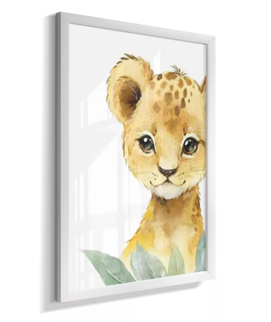 Quadro Infantil Decorativo Quarto Bebê Leão Safari