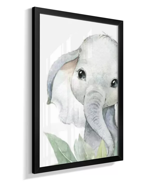 Quadro Infantil Decorativo Safari Elefante