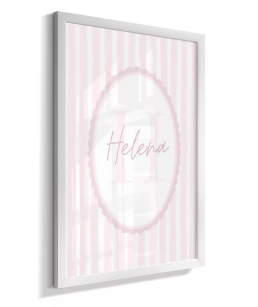 Quadro Decorativo Infantil Quarto Bebê Menina Rosa Personalizado Nome
