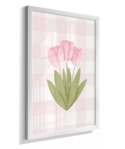 Quadro Quarto Bebê Infantil Flor Rosa