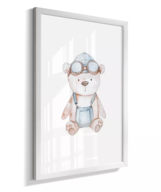 Quadro Infantil Decorativo Ursinho Aviador