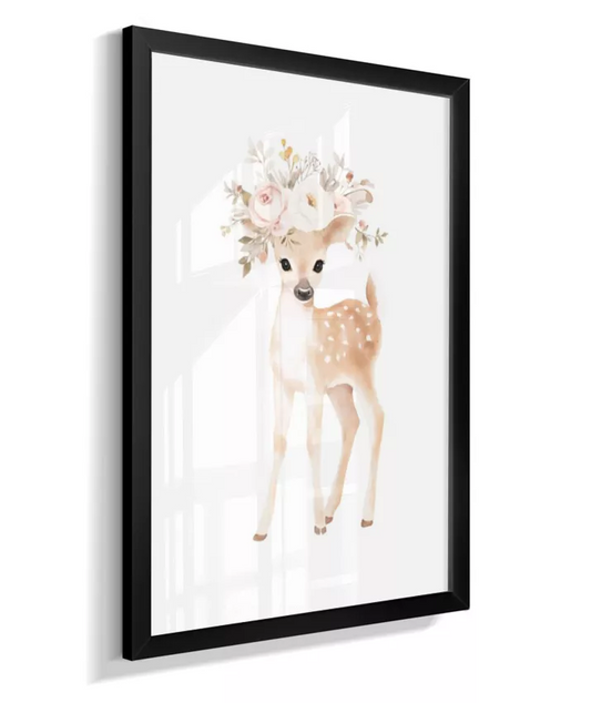 Quadro Infantil Cervo Floral