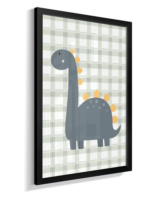 Quadro Infantil Quarto Bebê Menino Dinossauro Verde