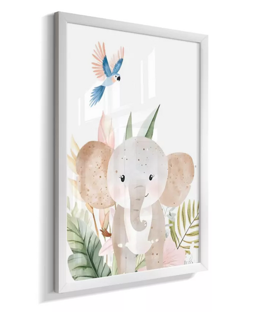 Quadro Infantil Decorativo Quarto Bebê Elefante