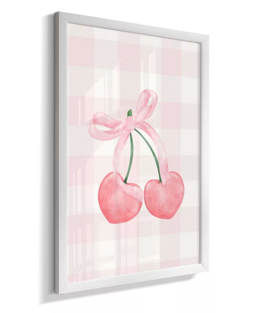 Quadro infantil Decorativo Quarto Bebê Menina Cerejinha e Laço