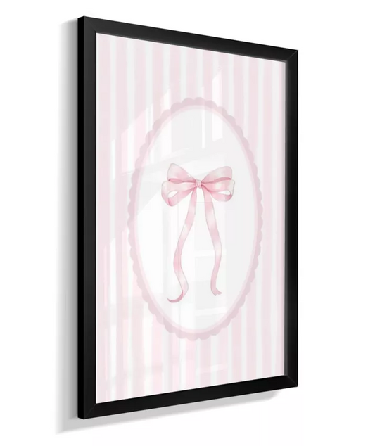 Quadro Decorativo Infantil Quarto Bebê Menina Rosa Laço