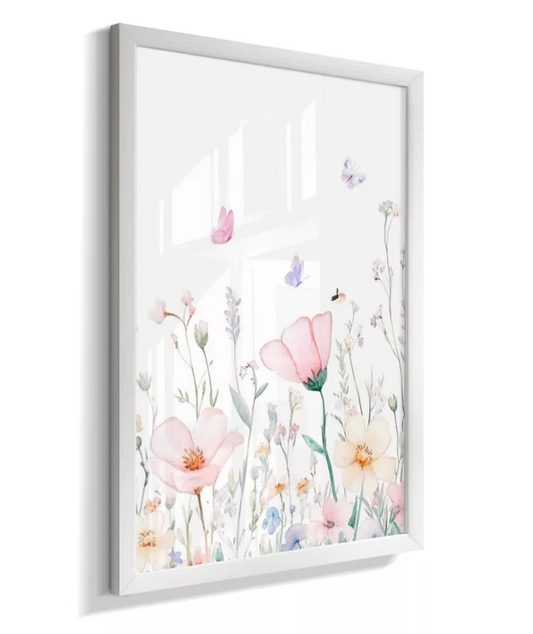 Quadro Infantil Decorativo Quarto Bebê Menina Jardim das Borboletas