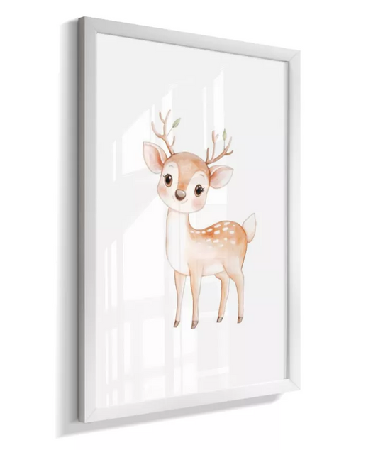 Quadro Infantil Decorativo Quarto Bebê - Cervo Bosque