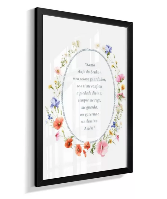 Quadro Infantil Decorativo Oração Santo Anjo