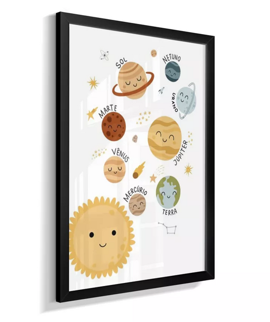Quadro Infantil Decorativo Planetas Sistema Solar