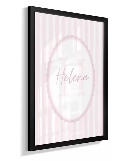 Quadro Decorativo Infantil Quarto Bebê Menina Rosa Personalizado Nome