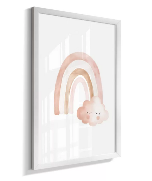 Quadro Decorativo Infantil Arco-Íris Nuvem