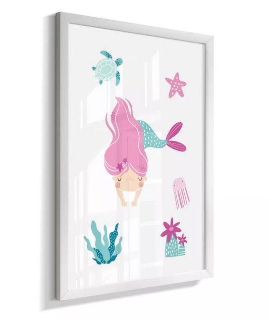 Quadro Infantil Quarto Bebê Menina Sereia